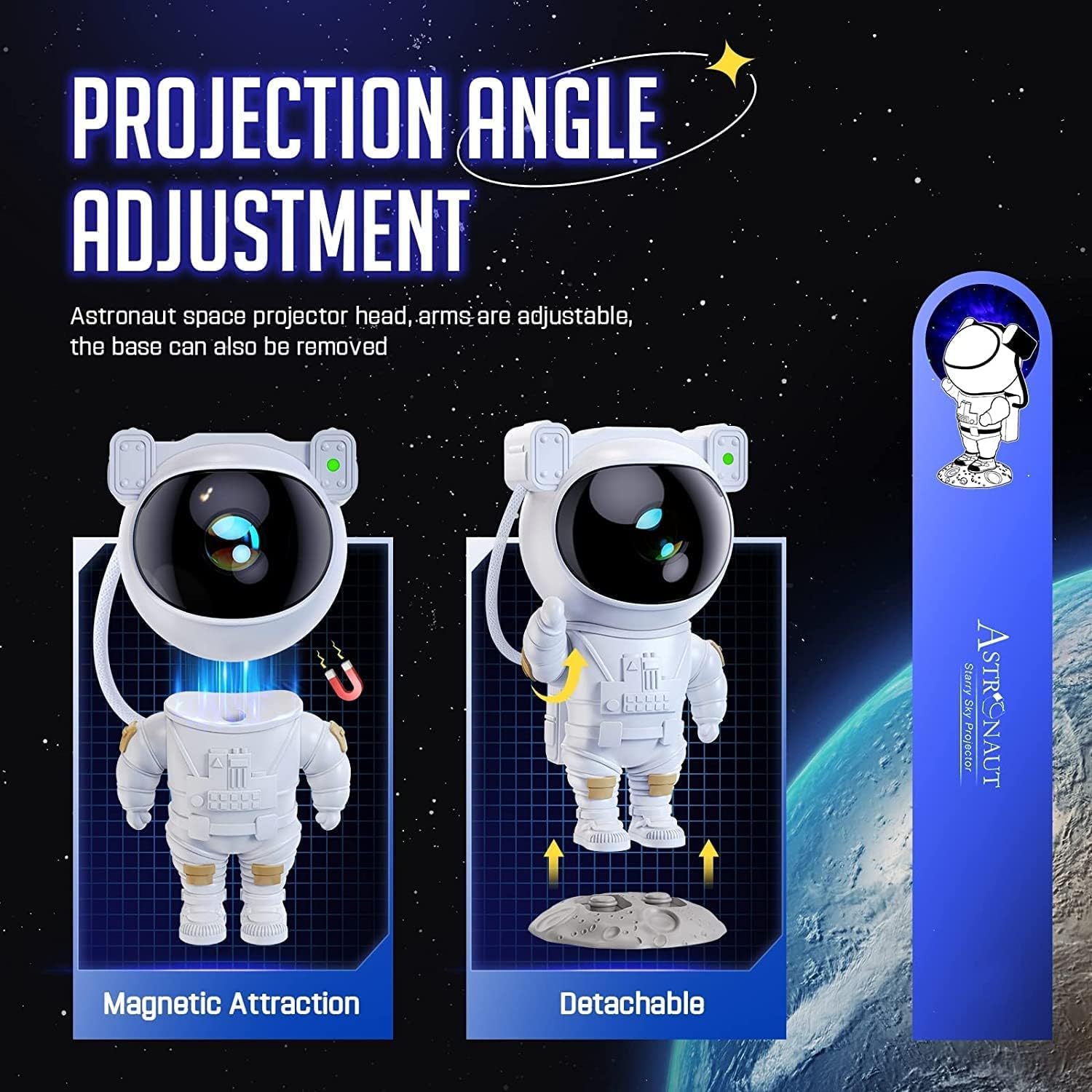Astronaut Galaxy Projector - Galaxy Light Projector for Bedroom | Astronaut Projector Light | Space Projector Light for Bedroom | Galaxy lamp Light | Astronaut Light | Star Projector Night Light GenzVybs